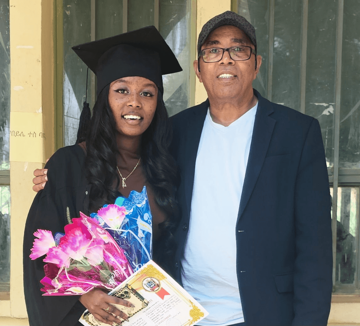 Siloam Ethiopia celebration with high school graduate daughter and new permanent home